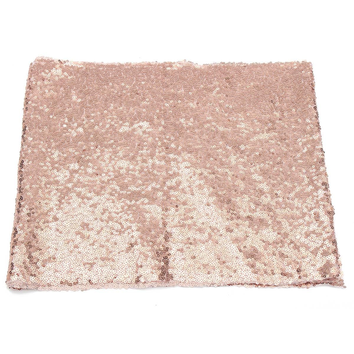 Global collection---12''x120'' Sparkly Rose Gold Sequin Table Cloth Runner Party Wedding Home