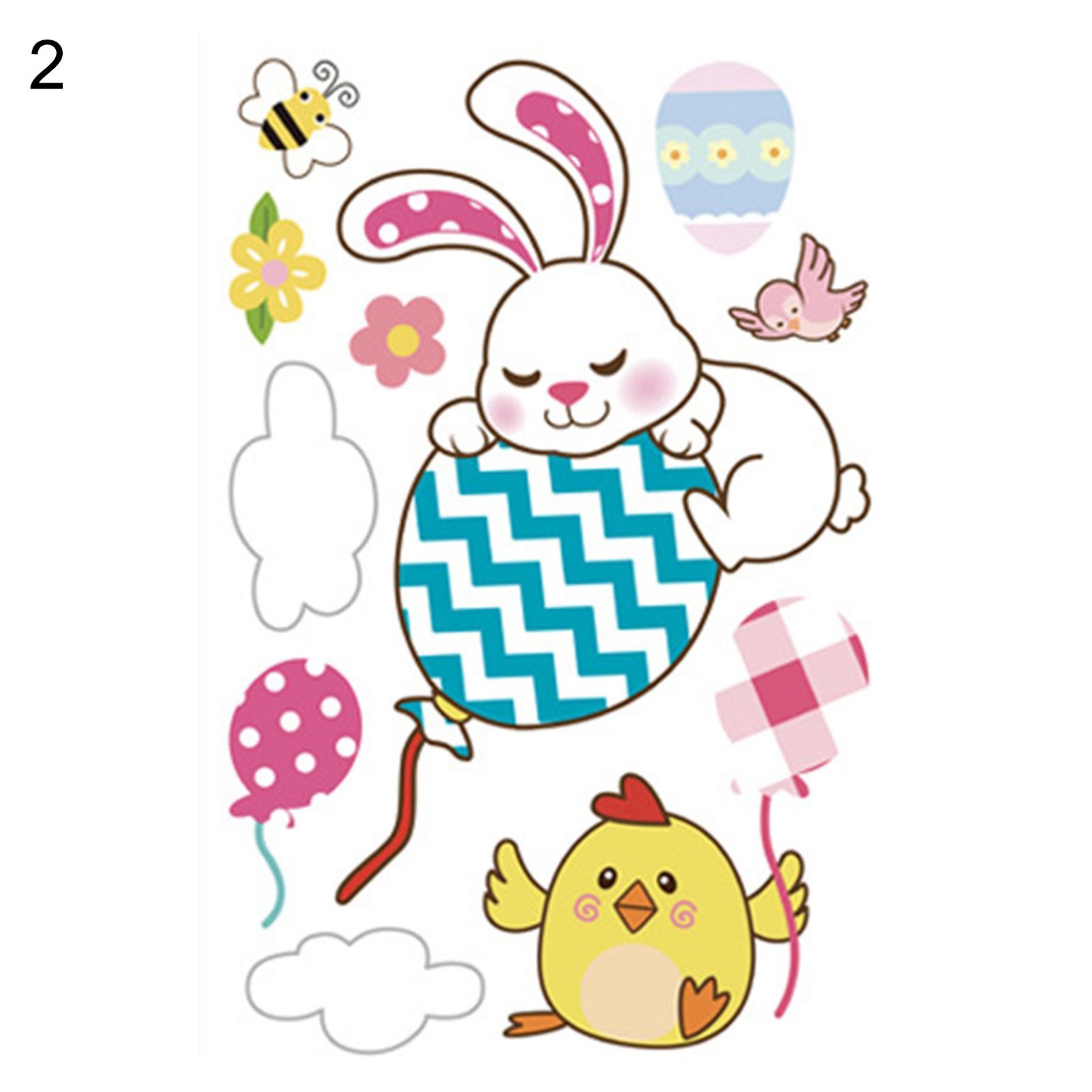 Cling Sticker Ornamental Rabbit Window Cling Sticker Decor