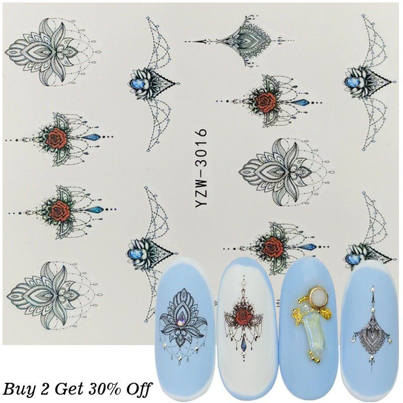 2020  Arrival 1 Sheets Comic 3d Water Transfer Nail Sticker Slider Decals For Nails Sticker Art Cartoon Unicorn Designs Decor