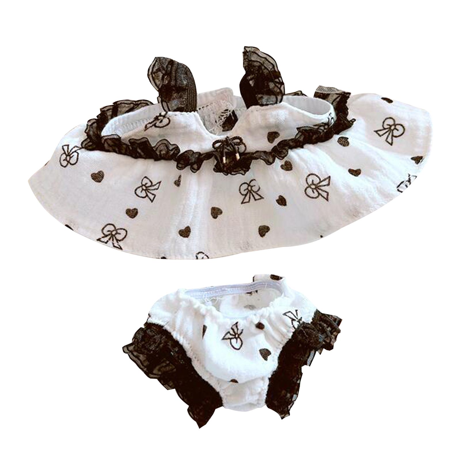 Doll Suspender Skirt Fine Workmanship Doll Blk Heart V-neck Suspender Skirt Two Pieces