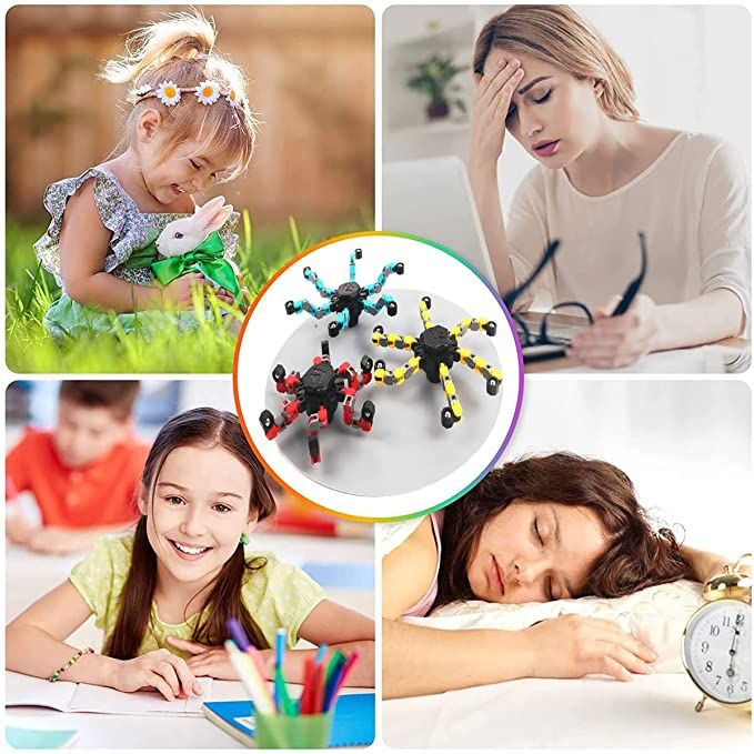 Spinning Top Toy - DIY Deformable Stress Relief Toy Decompression Fingertip Spinner Toy New Transformable Creative Mechanical Gyro Toy for Kids