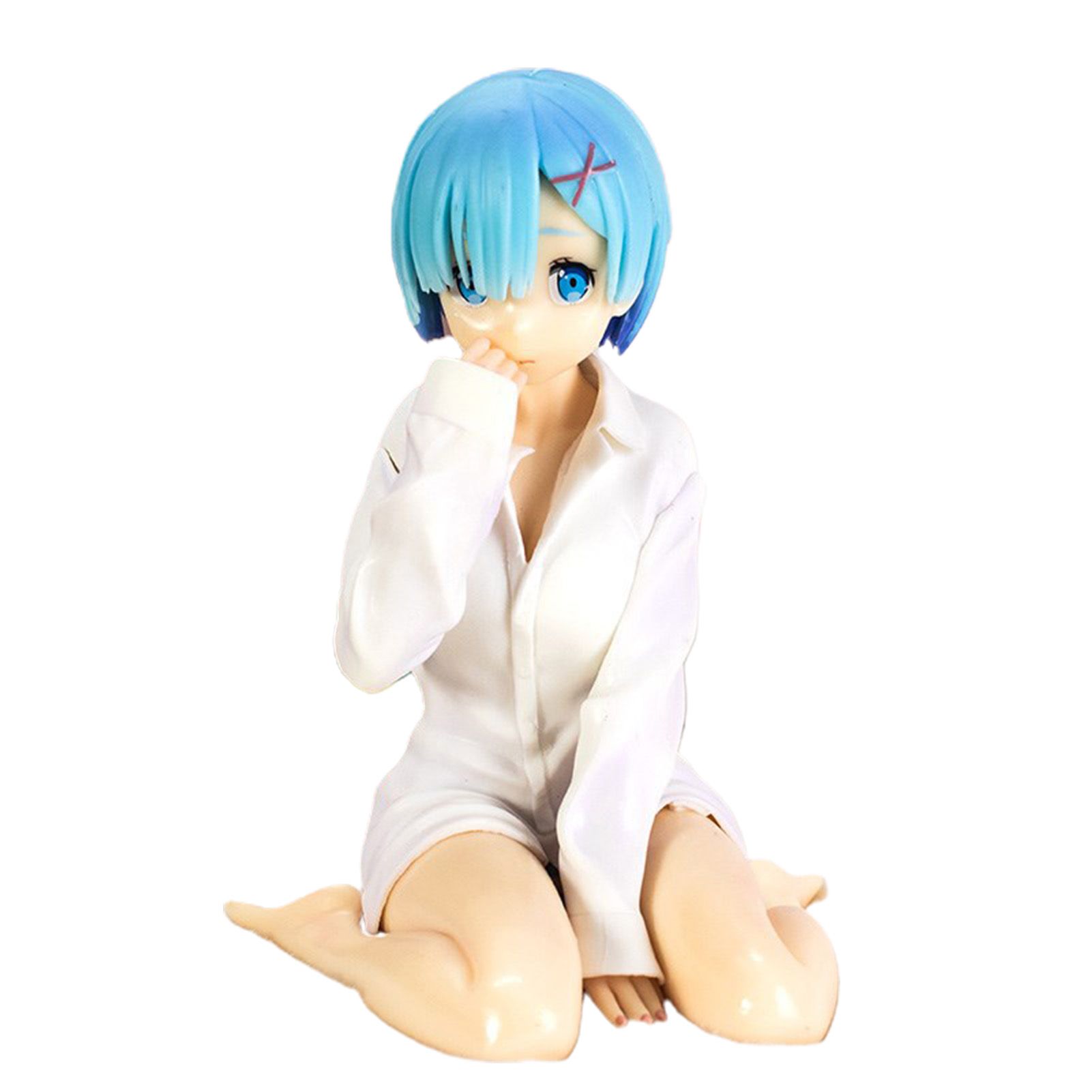 Mini Rem Figurine Collectible White High Simulated Kneeling Posture Zero Starting Life in Another World Rem Figurine for Decoration