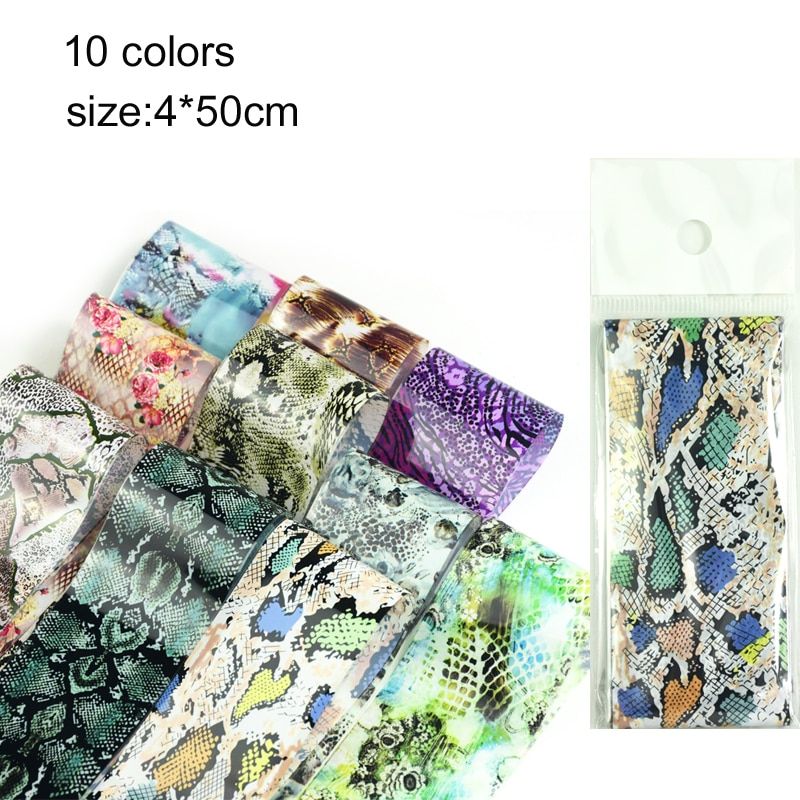 10pcs French Floral Transfer Foils Rose Nail Stickers Mixed Flowers Nail Art Foil Design Summer Full Wraps Decals
