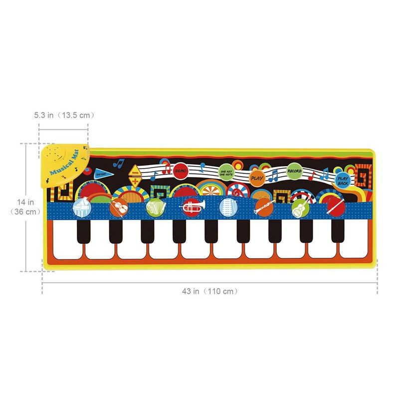 Musical Mat with Animal Voice Baby Piano Playing Carpet Music Game Instrument Toys Early Educational for Children Climbing Mat