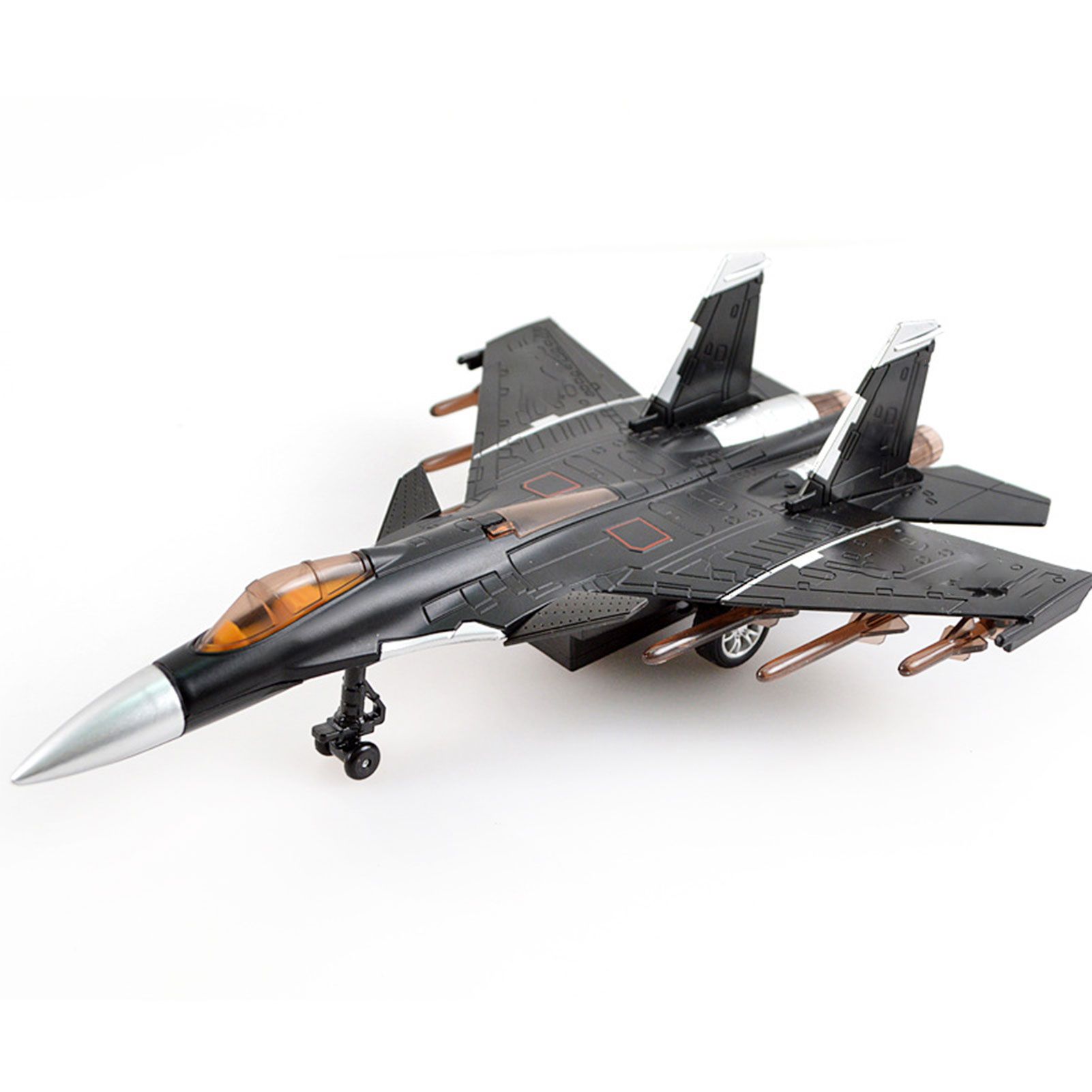 Pull Back Light Music Fighter Airplane Aircraft Collection Model Toy Kids Gift
