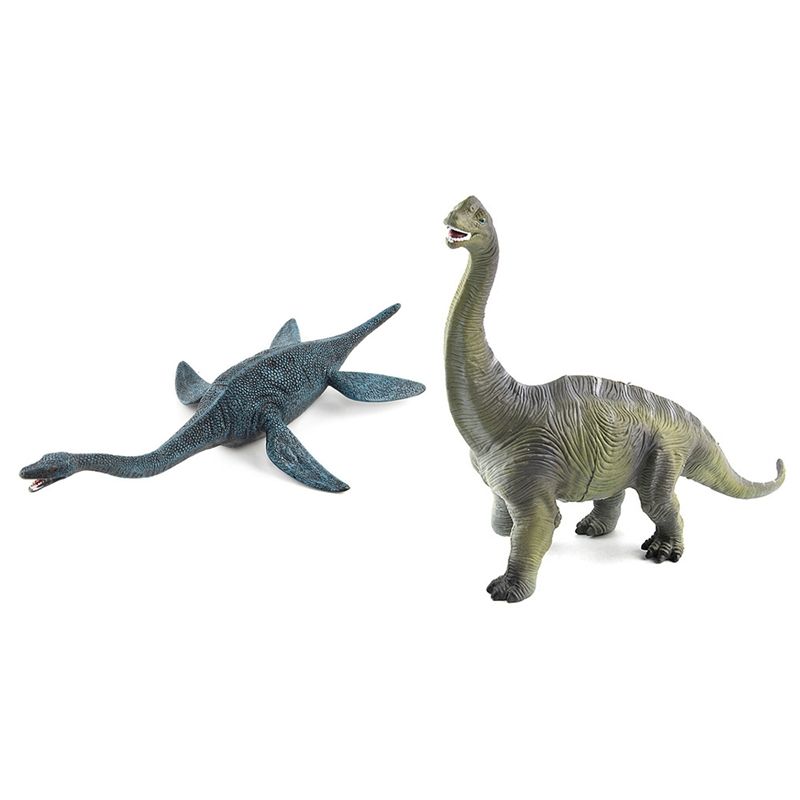 2Pcs Big Size Jurassic Wildlife Plesiosaur Dinosaur Toy Plastic Play Toys World Park Dinosaur Model Action Figures Kids Boy Gift - Blue & Green