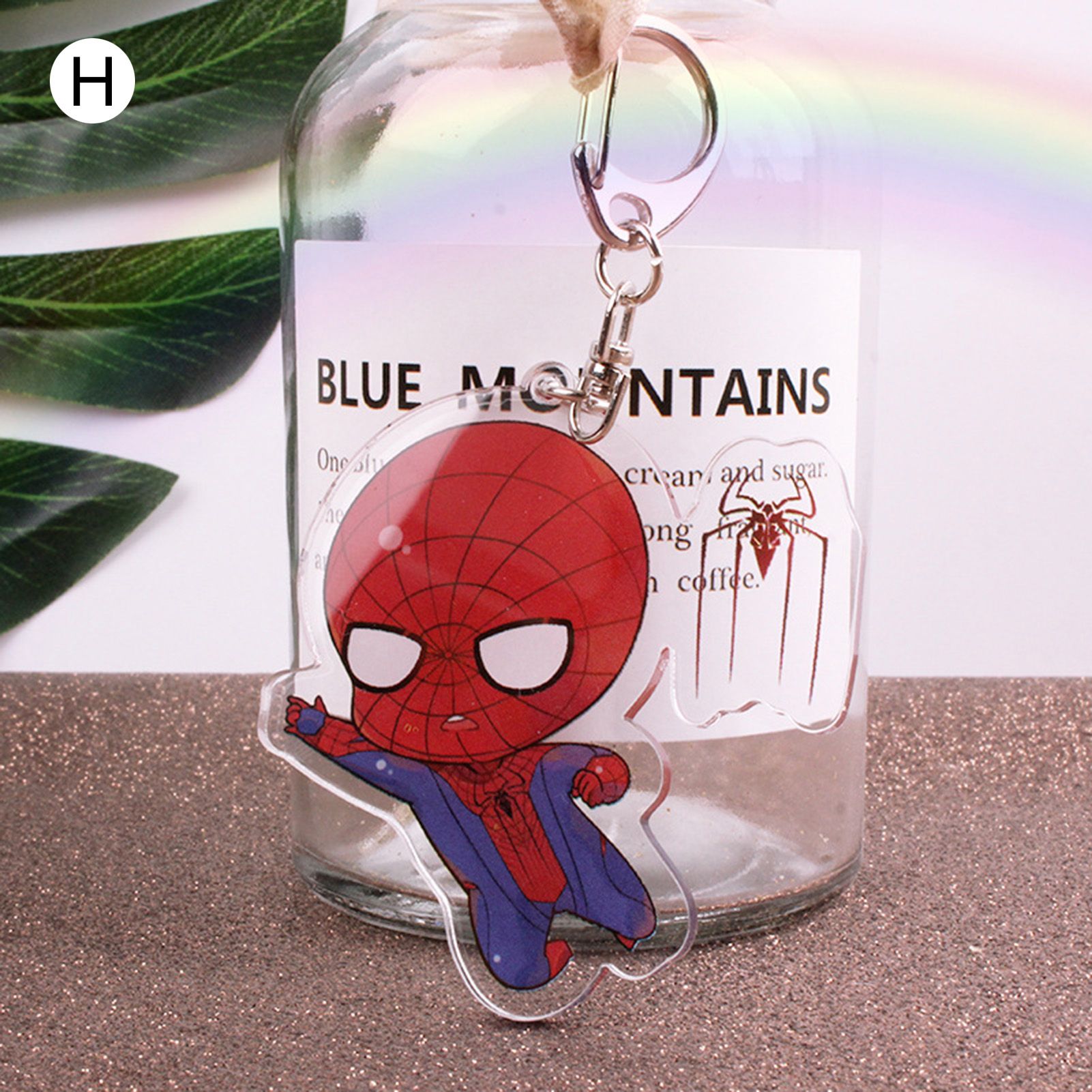 Keychain Anti-crack Solid Reliable Thor Spiderman Action Figure Keyring for Movies Lover