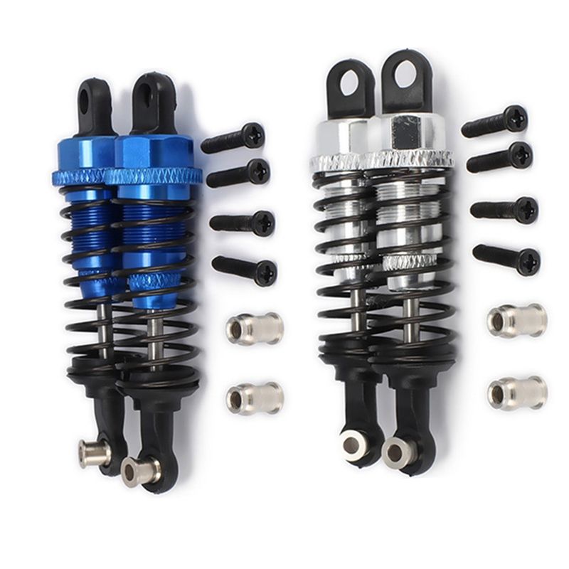 4 Pcs Oil Adjustable 65mm Shock Absorber Damper for 1/18 WLtoys A959 A969 A979 K929 Hpi Dark Blue & Silver