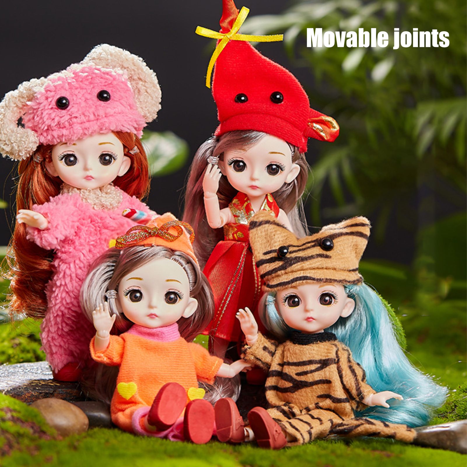Livecity Little Girl Doll Zodiac Design 3D Movable Joints Cloth Changing Girl Doll for Child