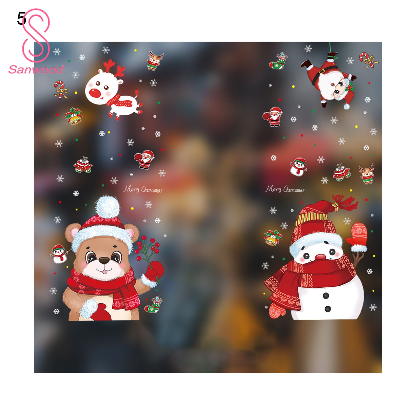 Window Sticker Christmas Style Festive Touch Decorative Shopwindow Sticker