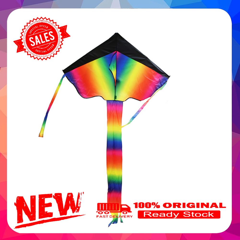 Rainbow Single Line Fly-Hi Delta Kite with 100m String Board Kids Outdoor Toy