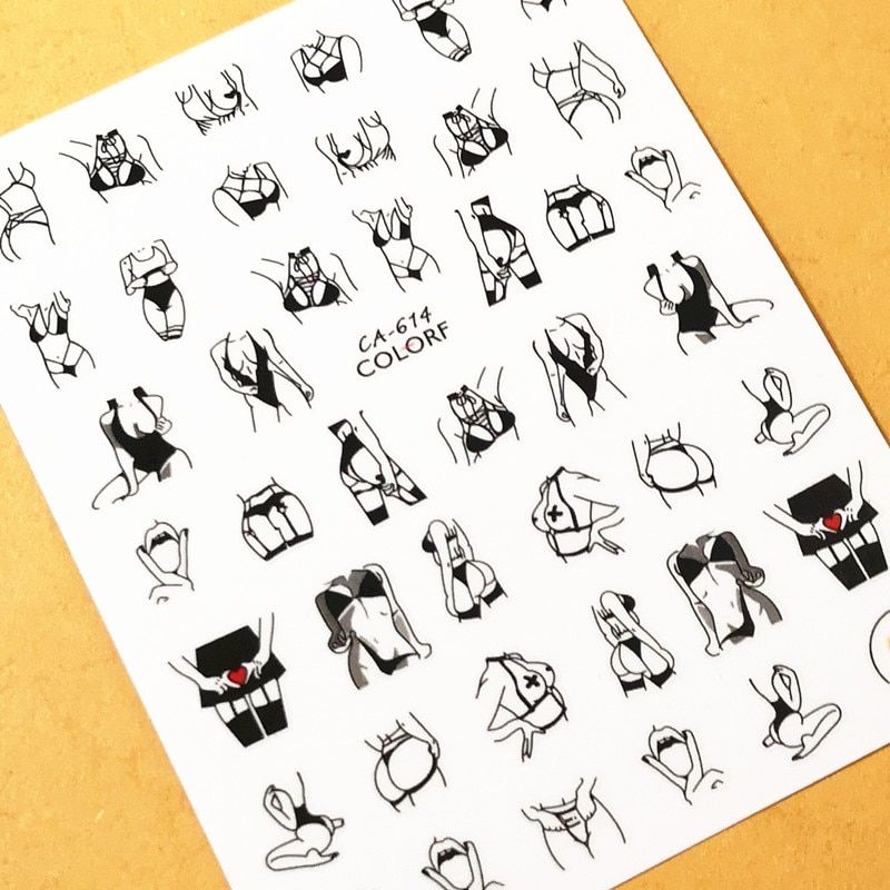 est CA-258 fashion design 3D nail sticker back glue nail decals DIY decoration accessory