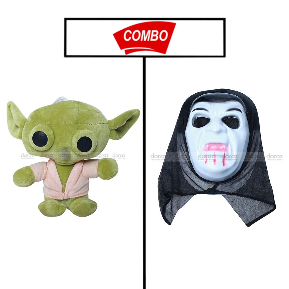 BABY YODA TEDDY WITH GHOST FACE false face COMBO PACK FOR YOUR KIDS