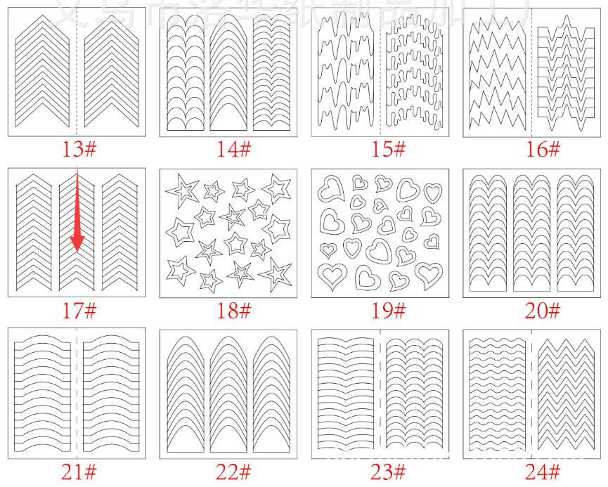 10PCS Form Guide Stickers Tips Design Decal French Manicure Nail Art Fringe DIY Salon  Stencil Wholesale Professional #1107
