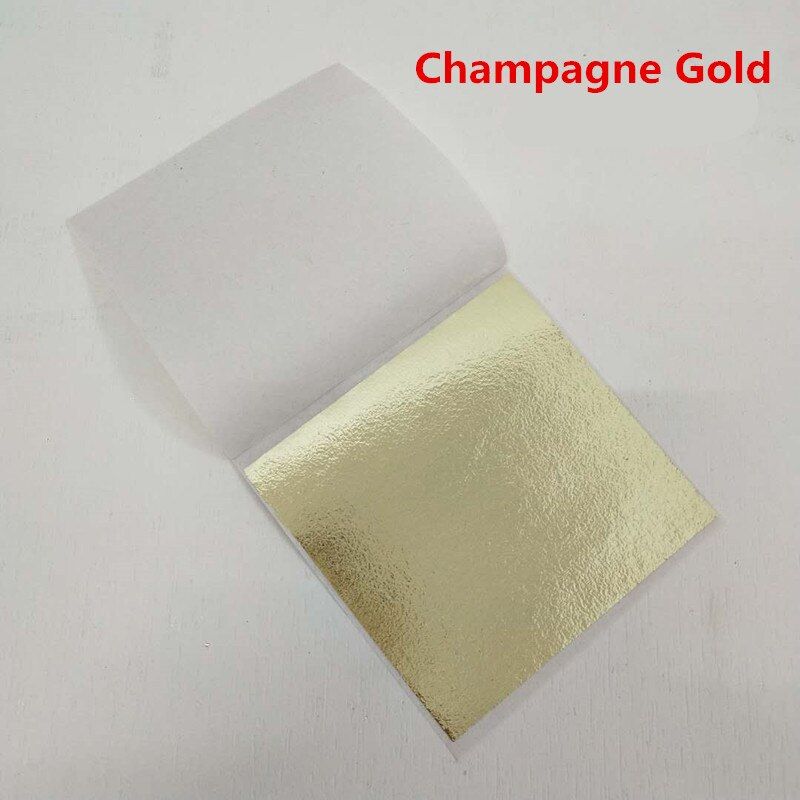 100pcs Color Imitation Gold Leaf Foil Sheets Copper Leaf for Gilding Art Work Nail Decoration 9X9cm Rose Gold Leaf Foil Paper