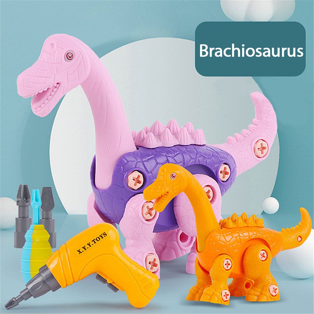 1 pcs STEM electric drill disassembly and assembly dinosaur six in one boy DIY twisted screw assembly dinosaur model toy brand new and Fidelity design