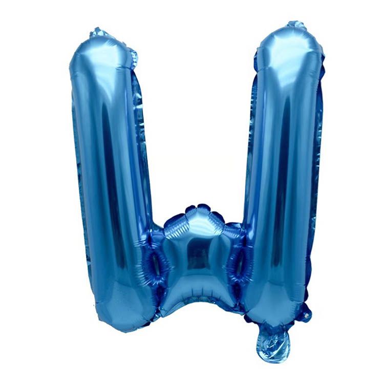 GC (T-Z）16inch Blue Alphabet Letter Balloons Inflatable Air Ball Figure Foil Birthday Party Wedding Balloon Decoration Balloon Letter:T