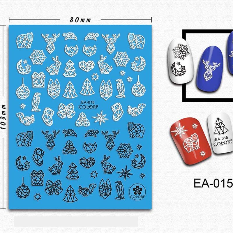 WAKEFULNESS Necklace Pattern 3D Nail Sticker Flowers Acrylic Engraved Nail Art Stickers Tips Adhesive Decals Manicure Decoration