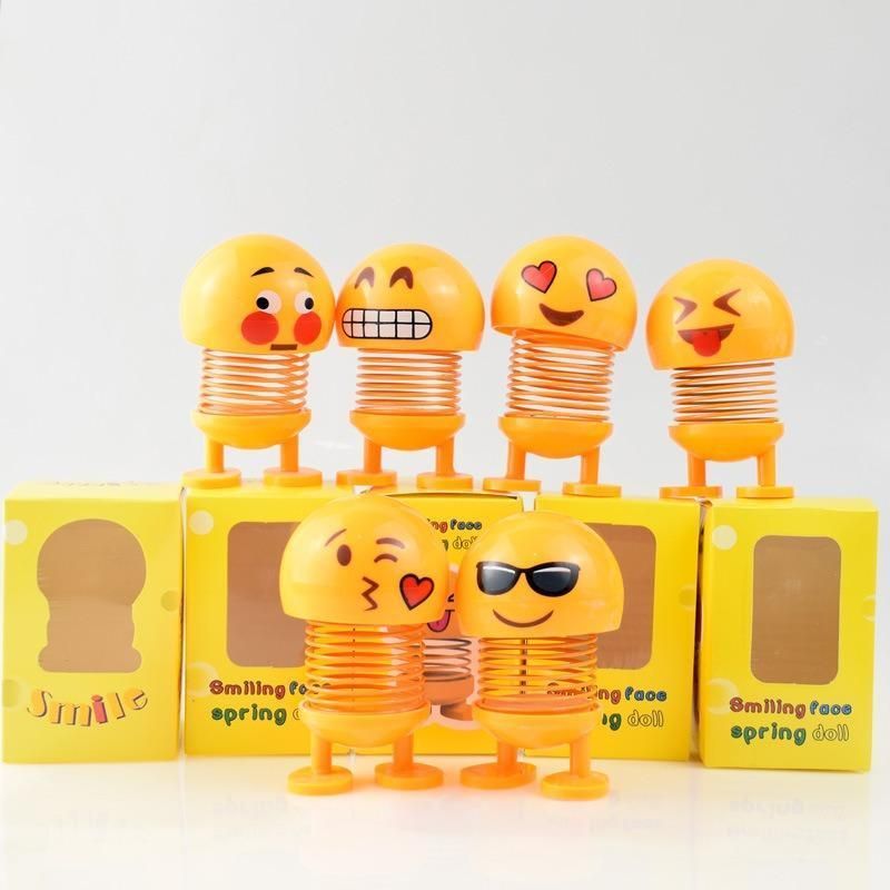 Emoji Smile Face Spring Shaking Head Bouncing Doll Toys-1Pcs