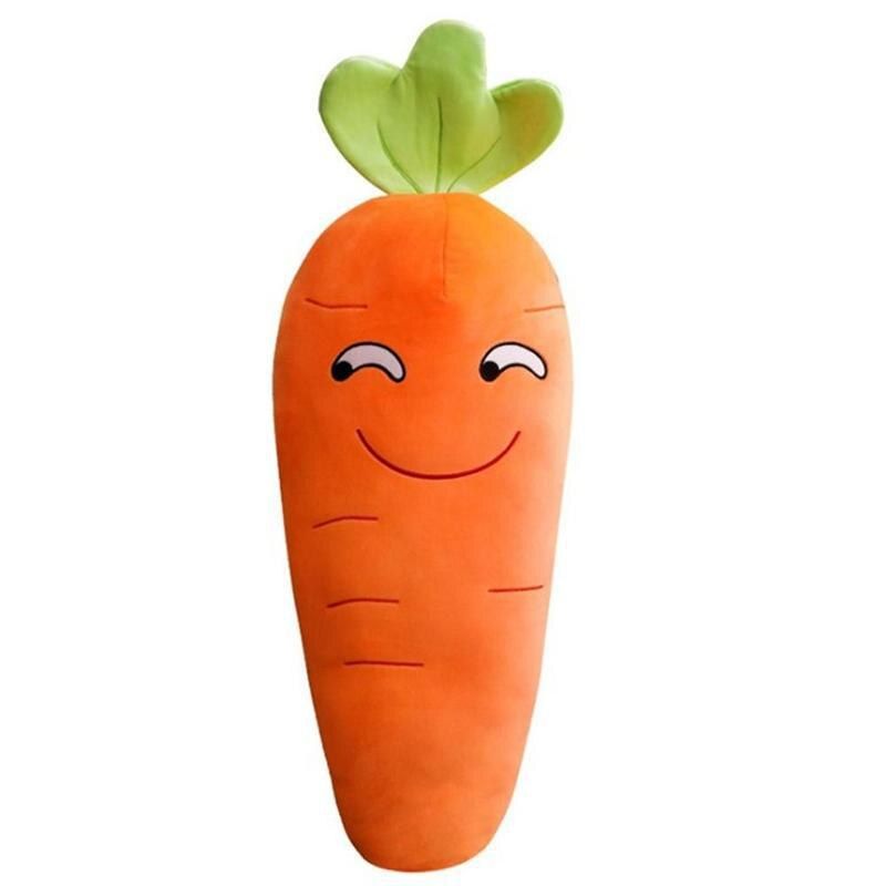 1PC 45cm Cartoon 3D Smile Carrot Plush Doll Toy Cute Simulation Fruit Carrot Pillow Doll PP Cotton Stuffed Toy Kids Gift