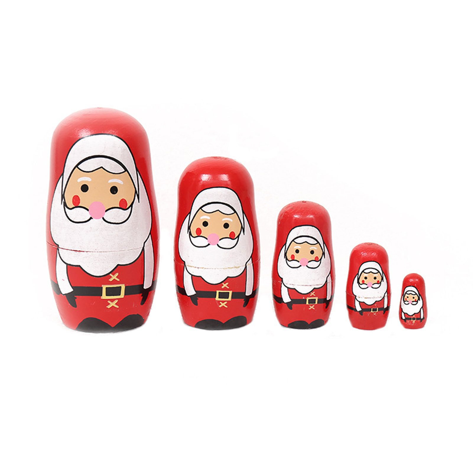 Nesting Figurines Painted Santa Claus Pattern Stacking Doll Toy