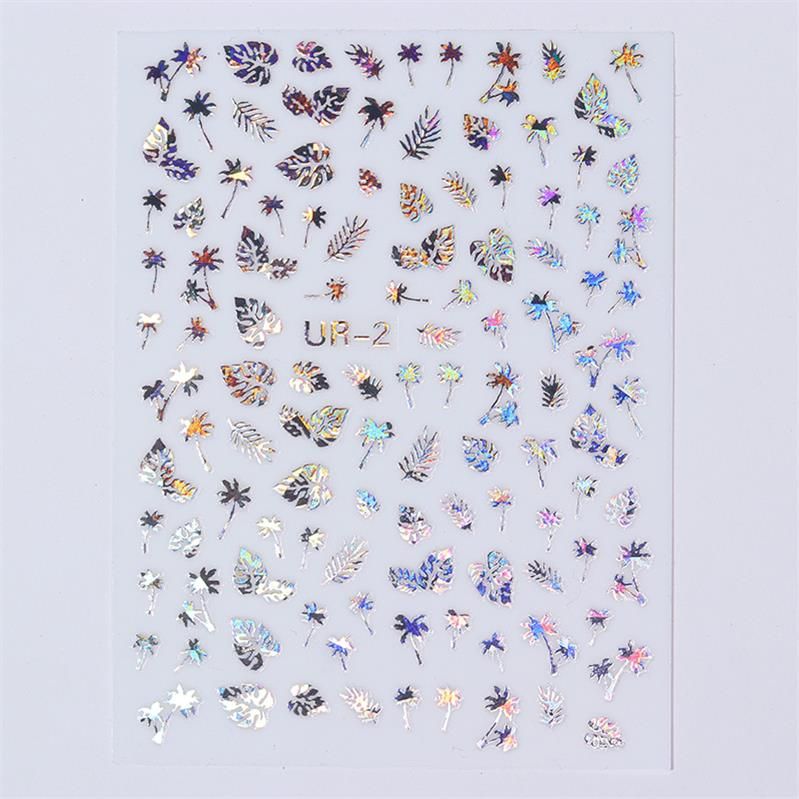 Geometric Patterns 3D Nail Sticker Decals Adhesive Moon Star Gold Stripes Wave Line  DIY Nail Art Decoration 1 Sheet