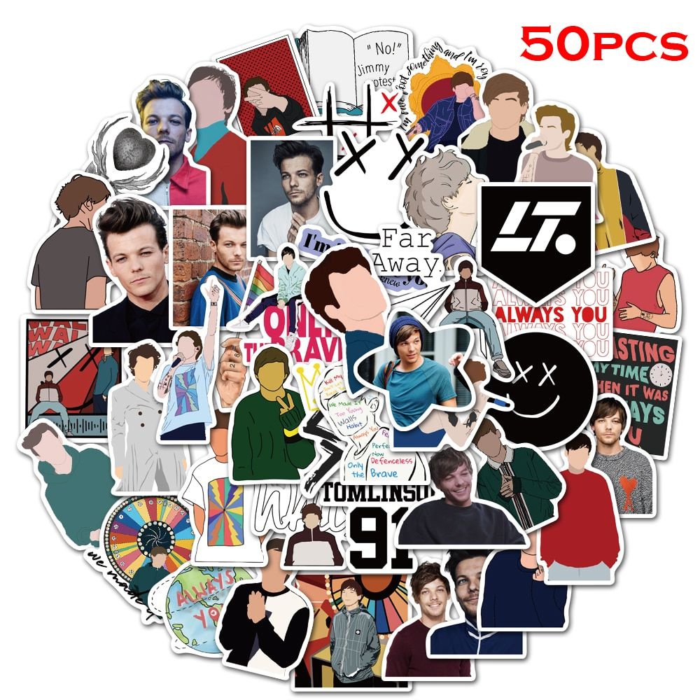50PCS Louis Tomlinson Stickers DIY Phone Snowboard Laptop Luggage Fridge Guitar Graffiti  Classic Stickers Waterproof