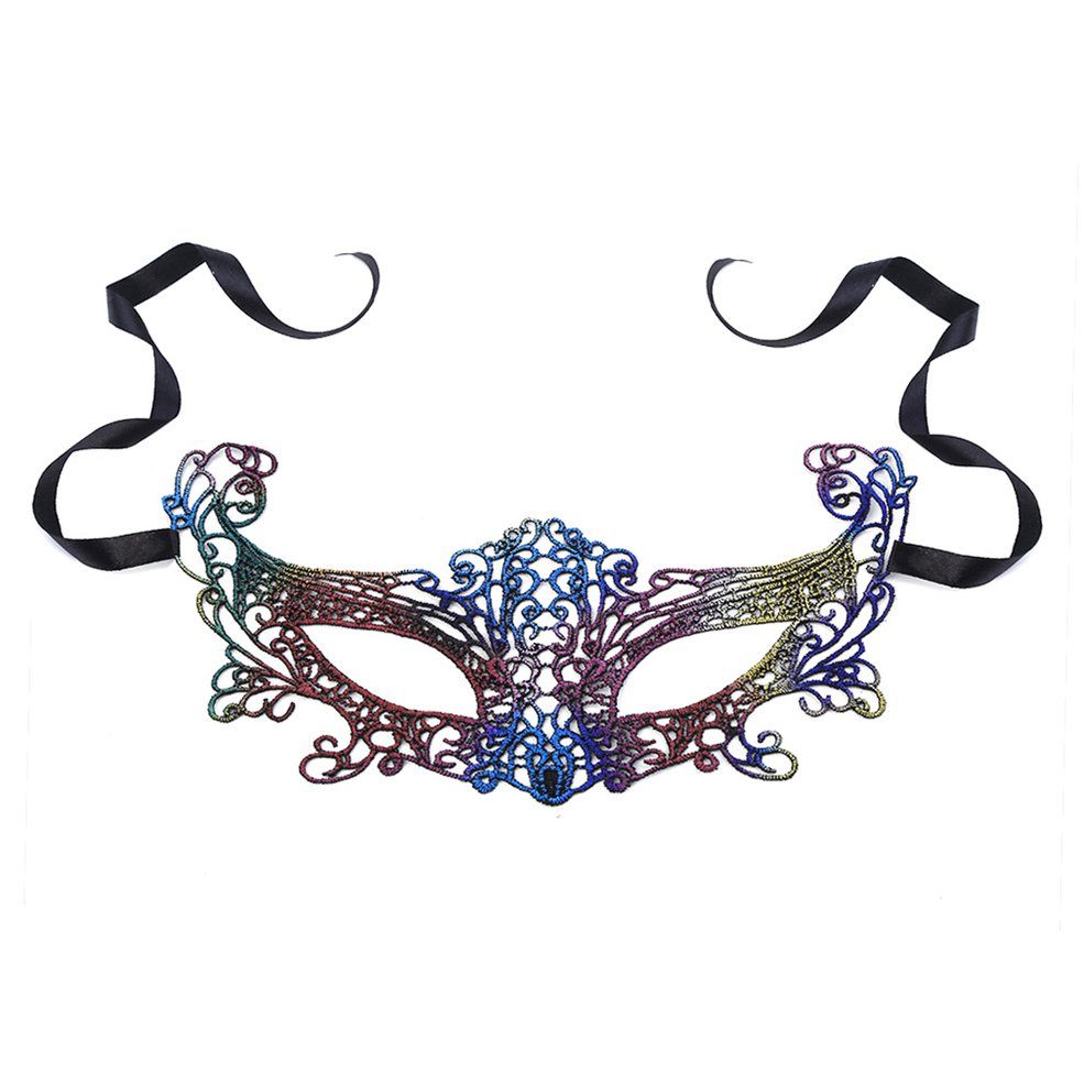 Charming Women Lace Eye Mask Foxes Halloween Venetian Costumes Lace Mask-multi-color