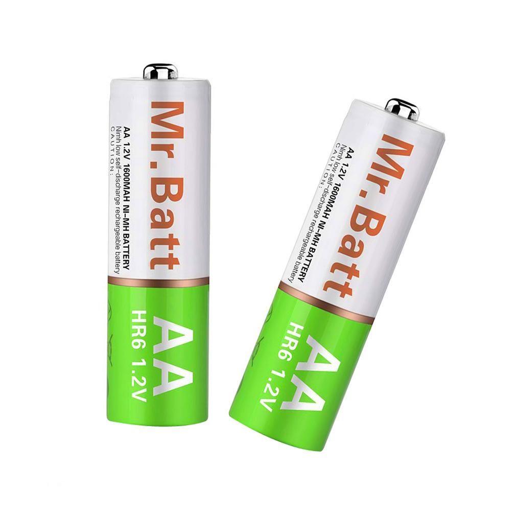 2 pcs x Mr. Batt AA 1600mAh Ni-MH Rechargeable Battery