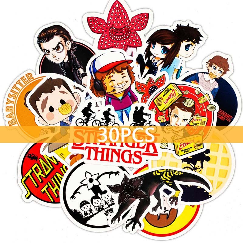 50 Stranger Things Stickers Pack . Anime Pegatina For Children On The Laptop Fridge Phone Skateboard Suitcase Funny Cool Sticker