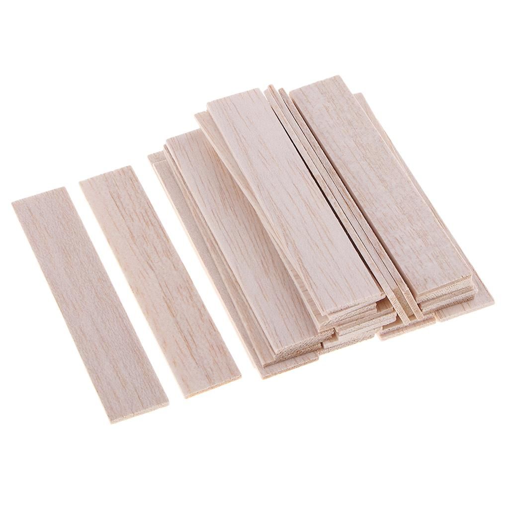4xNatural Round Balsa Wood Woodcraft Flat Sticks Dowel 30 Pieces 90mm
