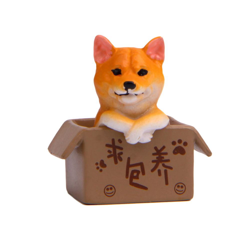 Lovely Corgi Shiba Inu Dog Resin Model Figurine Miniature Fairy Garden Ornaments
