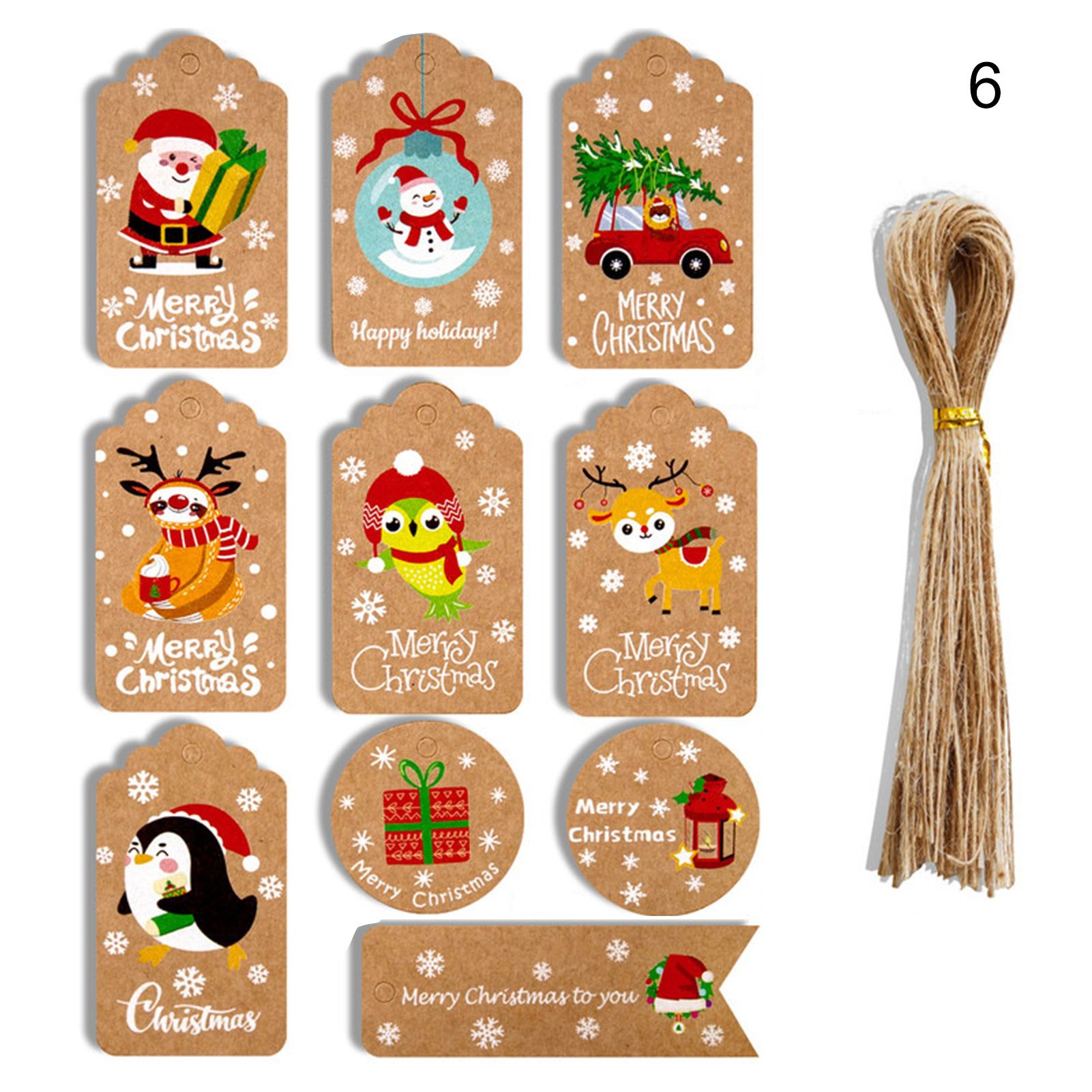 Christmas Paper Tags Eco-friendly Fine Texture Hanging Labels