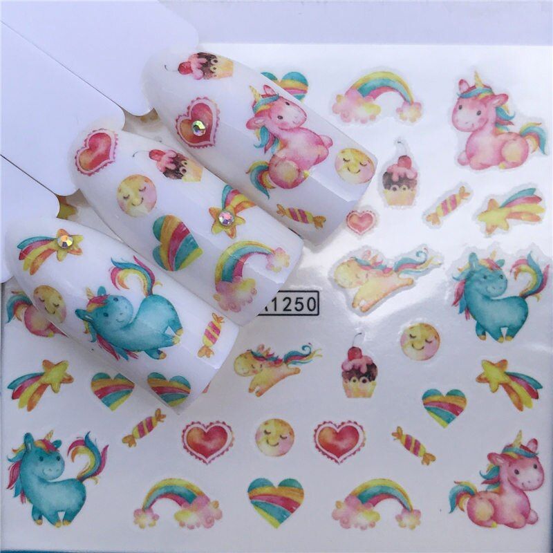 1 Sheet Refreshing Flower Designs Nail Art Stickers Water Transfer Tips Decal DIY Accessory Beauty Decorations