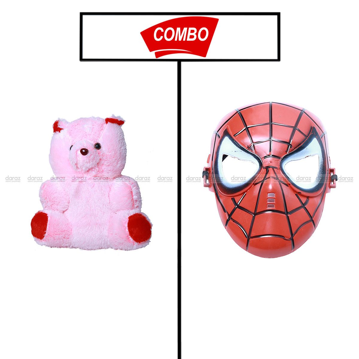 TEDDY BEAR & SPIDER MAN COSTUME MASK COMBO