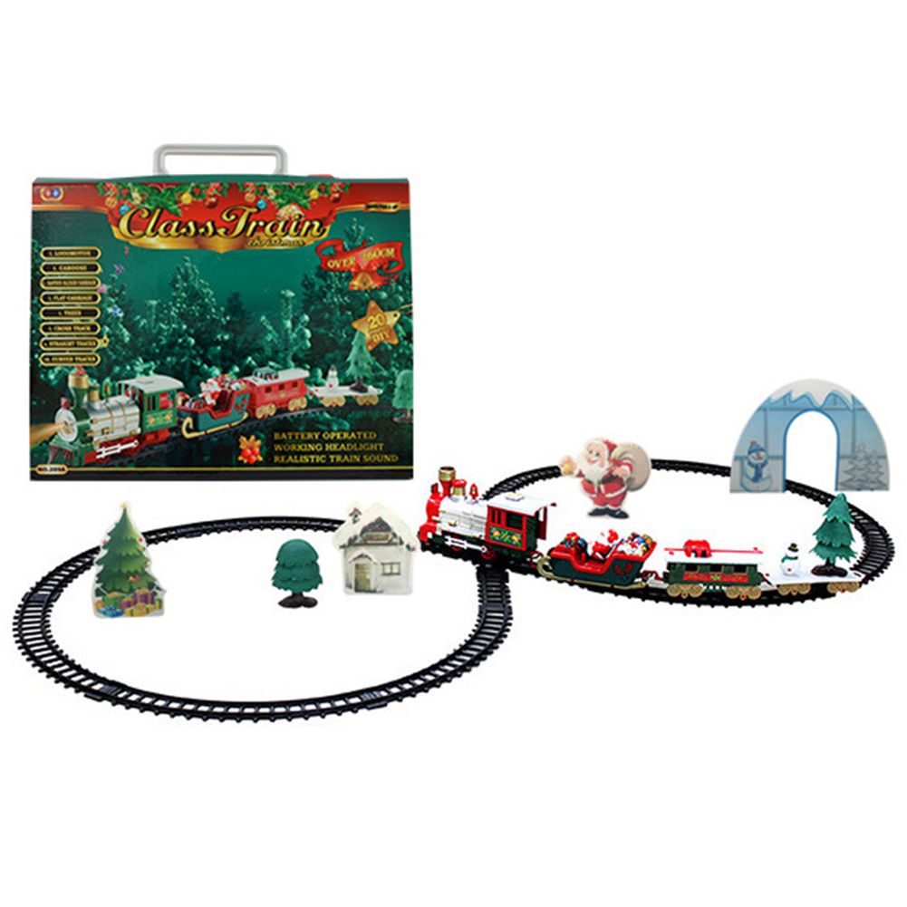 DIY Assembly Christmas Santa Train Railway Model Set Educational Kids Toy Gift