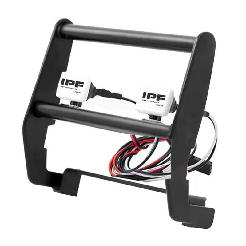 NANLIY Stainless Steel Front Bumper with LED Light Anti Collision Bumper for Traxxas TRX-4 TRX4 Ford Bronco 1/10 RC Car Parts