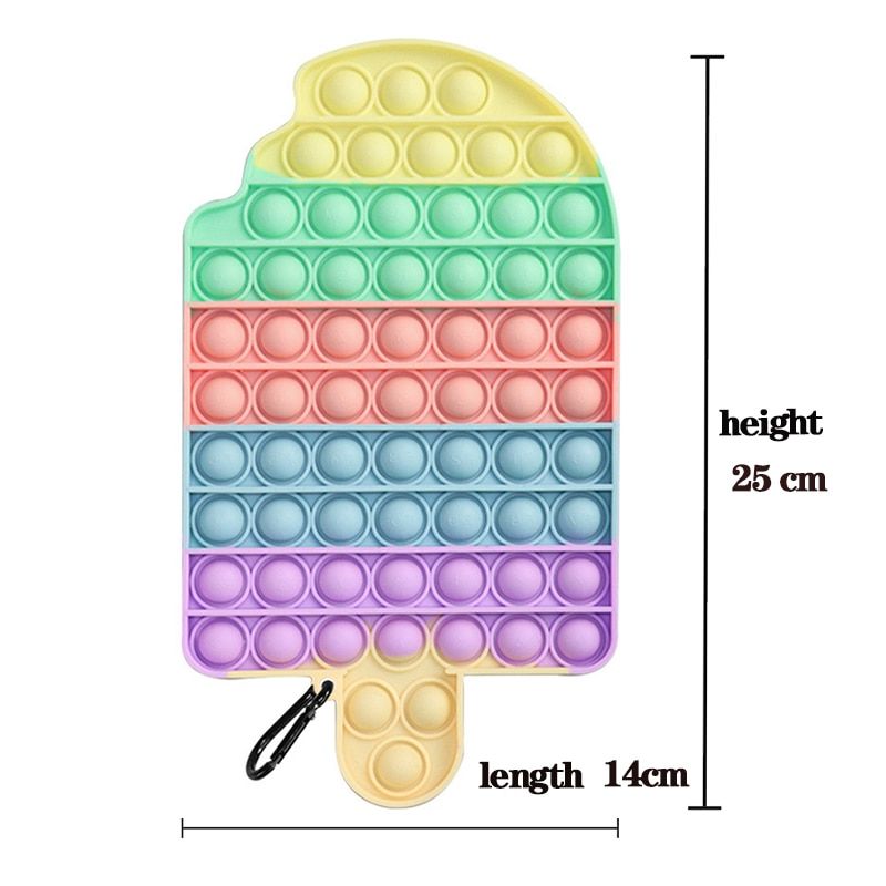 Big Size Fidget Toys Push Bubble For Schoolbag Board Pendant Hot  Stress  Toy Kids Anti-Stress