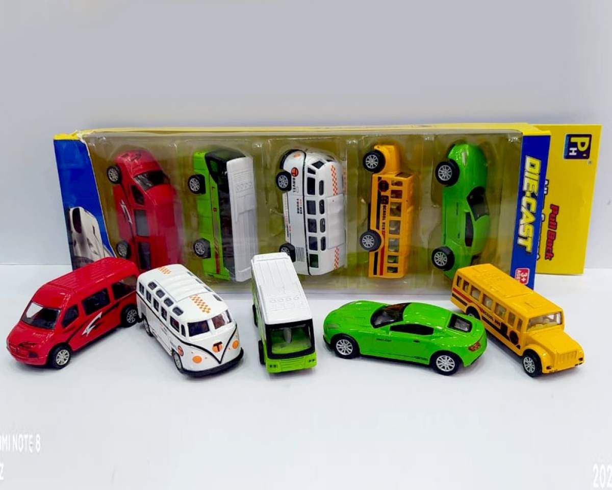 Metal care, die cast pull back car/jeep 5 pcs set vehicles set b-17