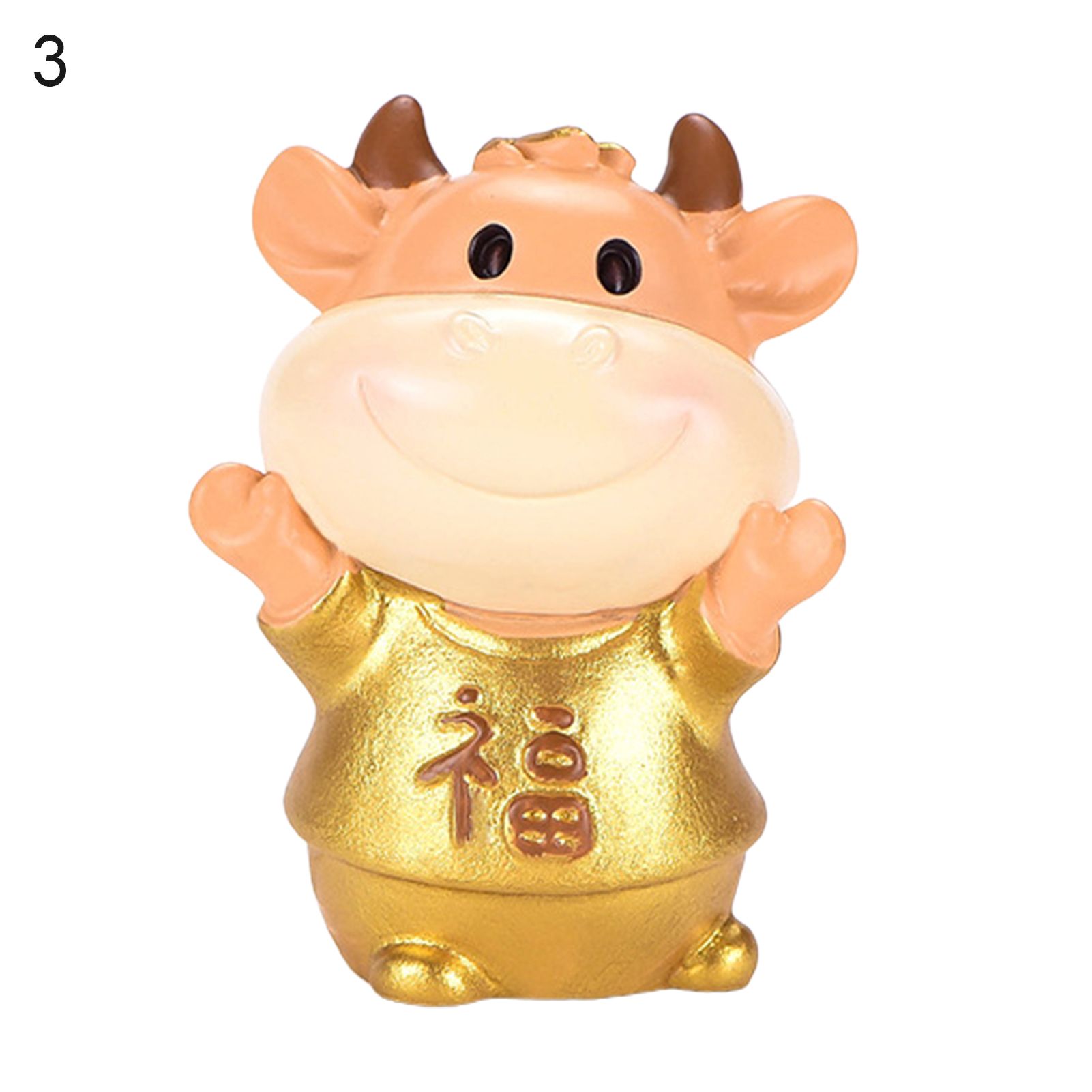 Livecity Fortune New Year Golden Bull Ornaments Micro Landscape DIY Desktop Decor Gift