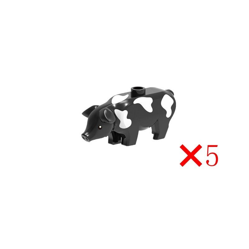 5PCS/Set Animals Pig MOC Cute Figures Set Sale Building Blocks Toys for Children Assemble Animal Learning Toys Gifts for Kids