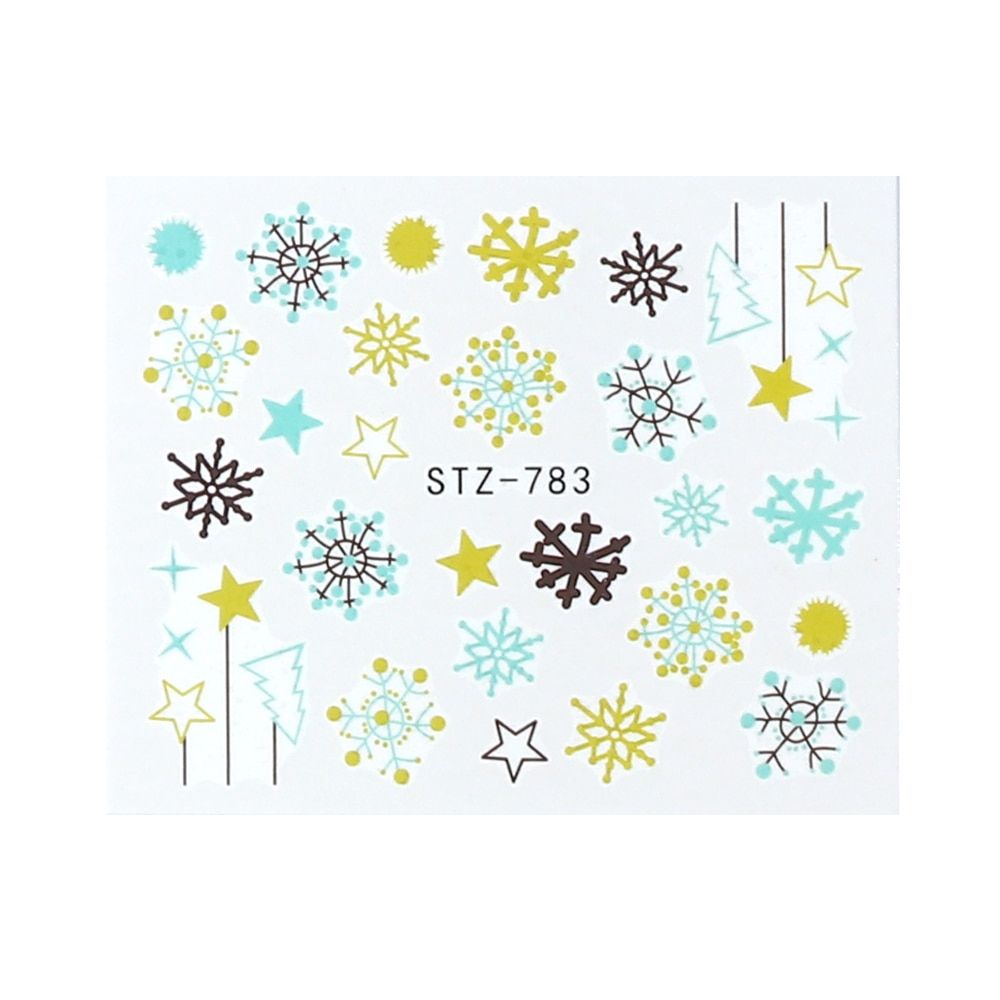 1pcs Christmas Designs Nail Art Stickers Elk Santa Snowflake Water Transfer Decal Slider For Nails Stencil Tips SASTZ779-808