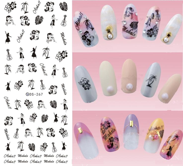 Style Nail Stickers Mixed Flower Letters Stars Nail Art Water Transfer Decals Decoration Slider For DIY Manicure Design