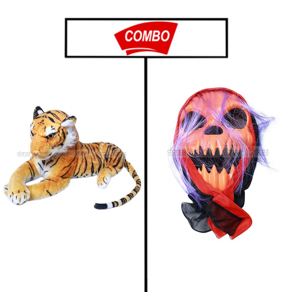 TIGER TEDDY WITH RED FACE GHOST COMSTUME  FOR YOUR KIDS