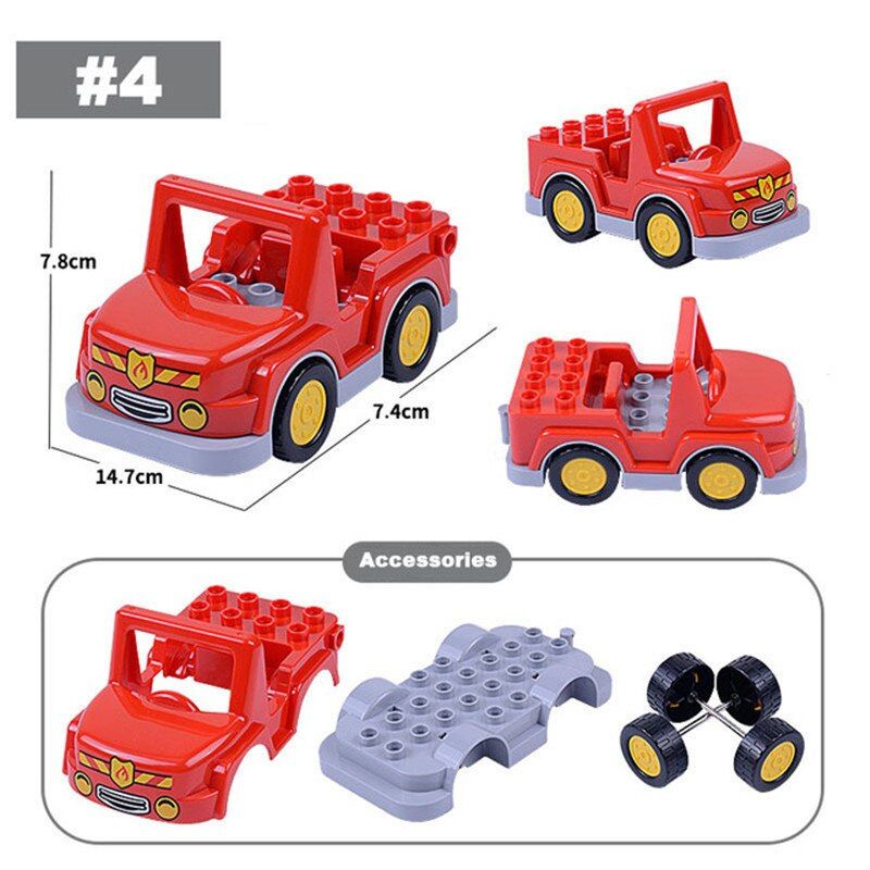 Excavator Ladder Fire Truck Accessories Building Blocks Educational Toys for Children Compatible with Brand Bricks Toy kids gift