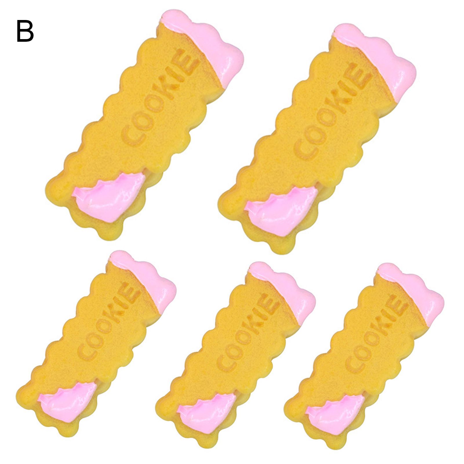 5Pcs Mini Biscuits Design Food Models Toy Dollhouse DIY Simulation Accessories