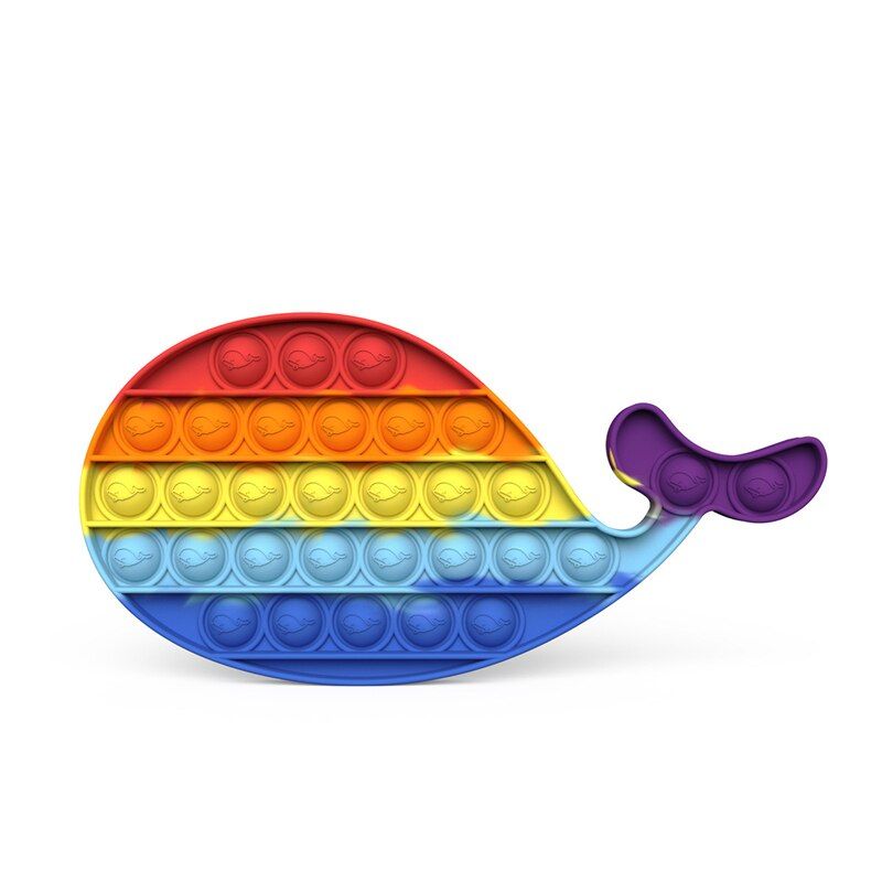 Pop Fidget Reliver Stress Toys Rainbow Push Bubble Fidget Silicone Antistress Toys Desktop Funny  Children Sensory Toy