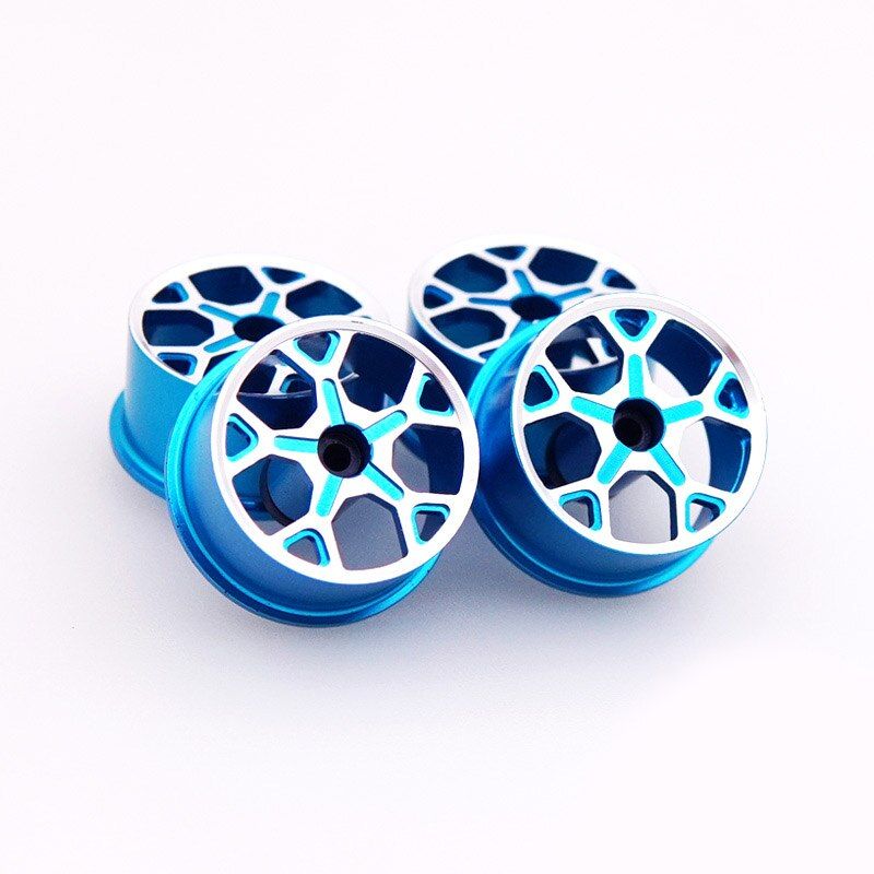 4 Pieces Middle Diameter Wheels 95276/94993 Aluminum Alloy Wheel With Adapters for Tamiya Mini 4WD Car Models