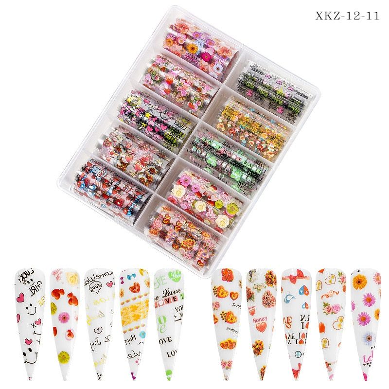 10 colors Christmas Halloween starry paperadhesive  nail sticker foil for nails art  decoration designs nail decals manicure