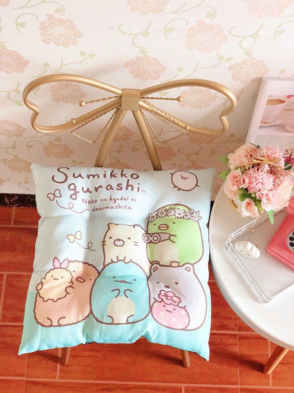 Cartoon My Melody Little Twin Stars Cinnamoroll Pudding Dog Sumikko Gurashi Chair Seat Cushion Backrest Stuffed Plush Pillow Toy